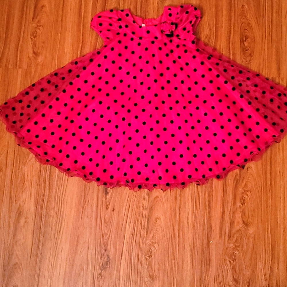 New no tags red dress with black velvet pokla dots  Sz 6 - Picture 3 of 10